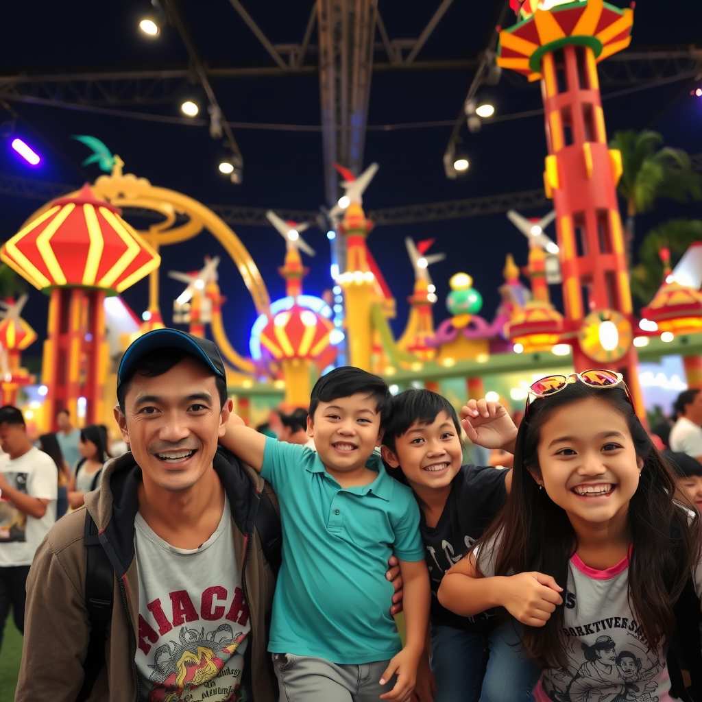 Families having fun at IMG Worlds adventure park with exciting rides and attractions